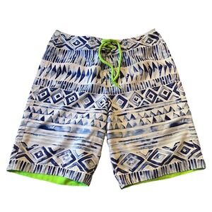 Hollister Board Shorts Swim Trunks Blue Aztecs‎ Size Large Geometric